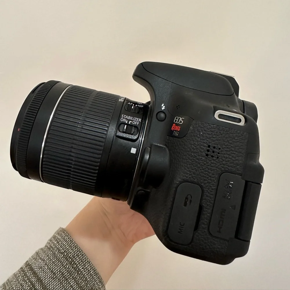 Canon EOS Rebel T6i with 18-55 mm lens (USED, LIKE NEW QUALITY)